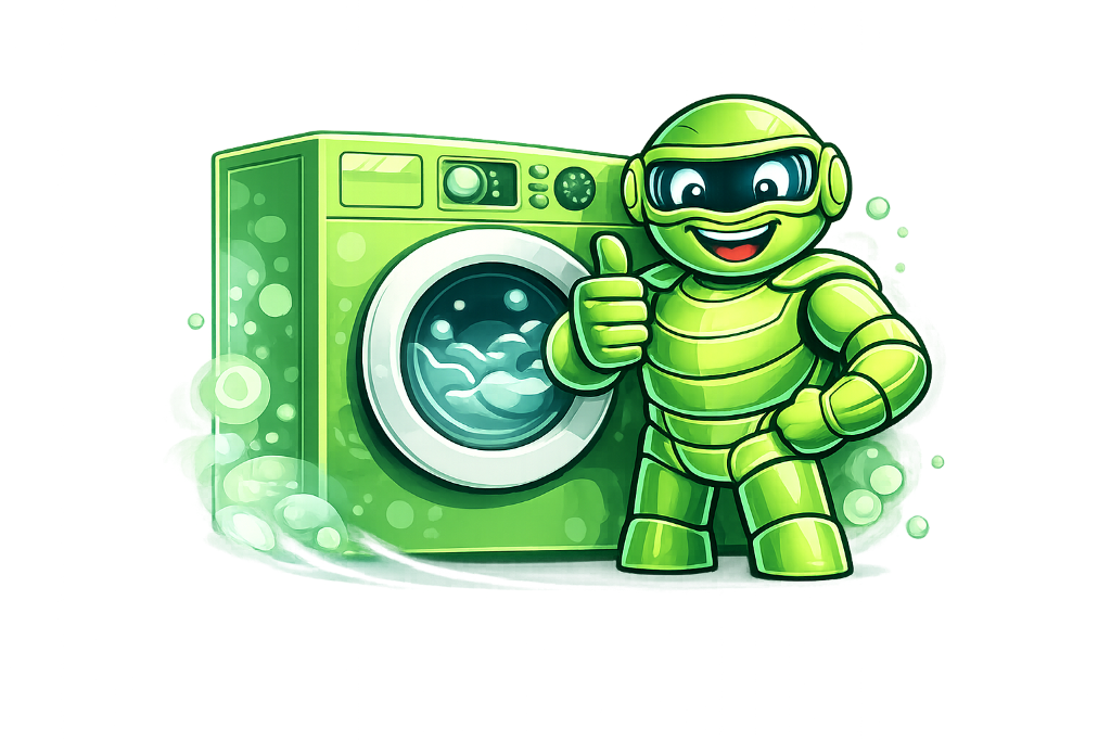 Washy next to a washing machine